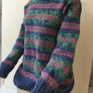 Ecuador Handmade Chunky Wool Pullover Sweater Women's Size M