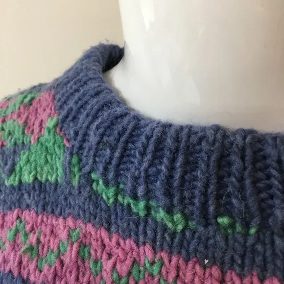 Ecuador Handmade Chunky Wool Pullover Sweater Women's Size M