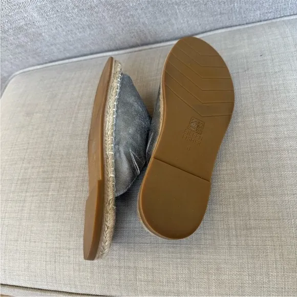 Eileen Fisher Silver Espadrille Slingback Wedges