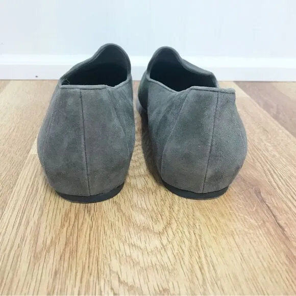 EILEEN FISHER Gray Suede Slip On Flats Shoes Loafers Slippers Leather Size 9