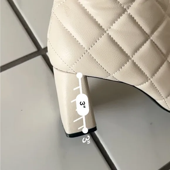 Elegant Cream Quilted Women's Boots
