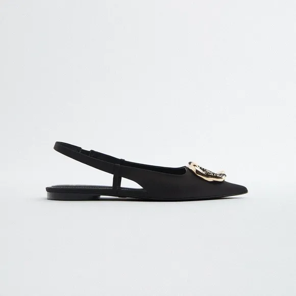 EMBELLISHED FLAT SLINGBACK SHOES