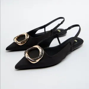 EMBELLISHED FLAT SLINGBACK SHOES