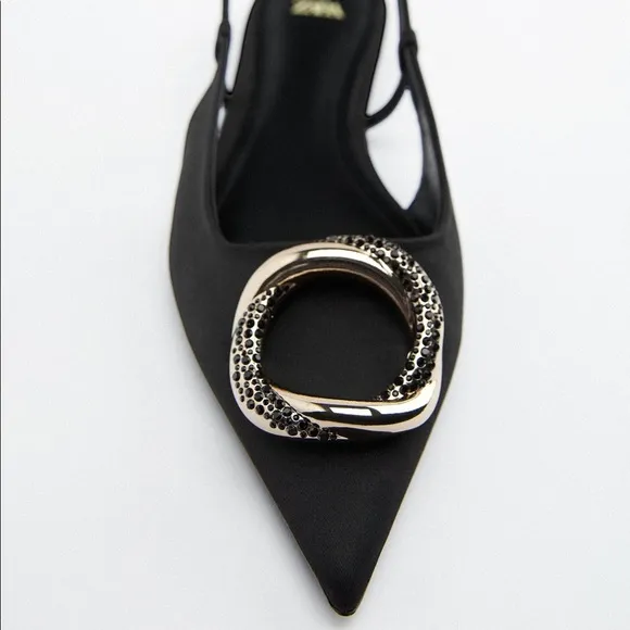 EMBELLISHED FLAT SLINGBACK SHOES