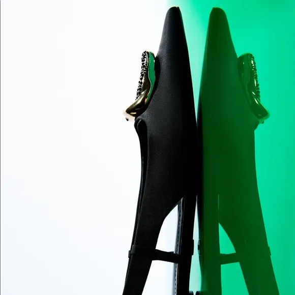EMBELLISHED FLAT SLINGBACK SHOES