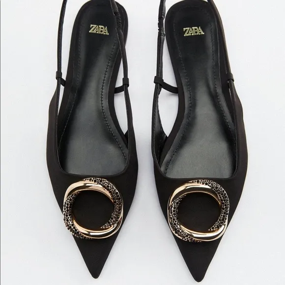 EMBELLISHED FLAT SLINGBACK SHOES