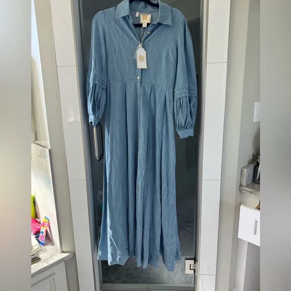 Emily McCarthy chambray maxi dress, nwt, XS
