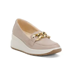 ENVAL SOFT Beige/grey Made In Italy Leather Sneakers