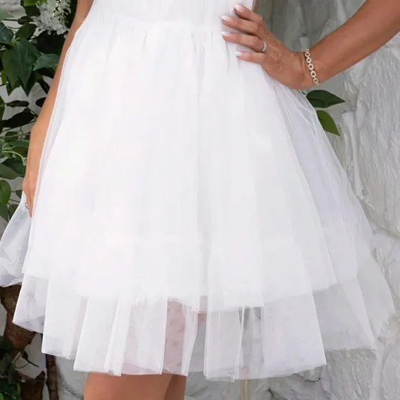 Ethereal Enchantment Halter Mesh Mini - White