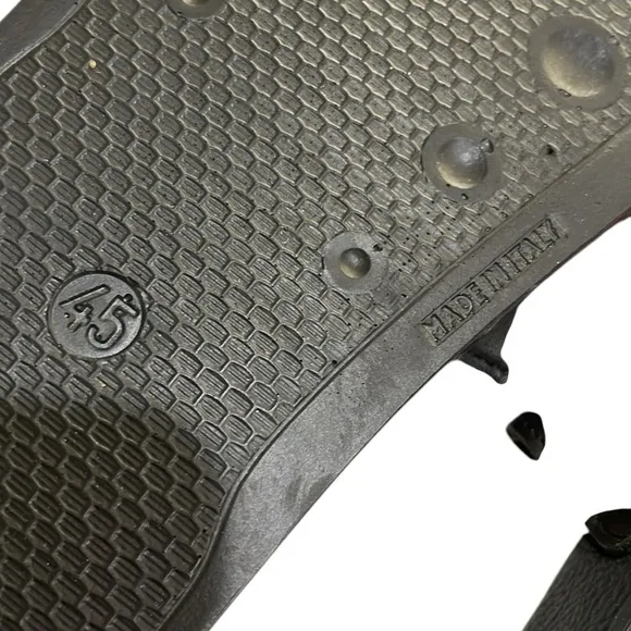 Ethika Men’s  Black Red Leather Slides Made in Italy SZ 10.5 45