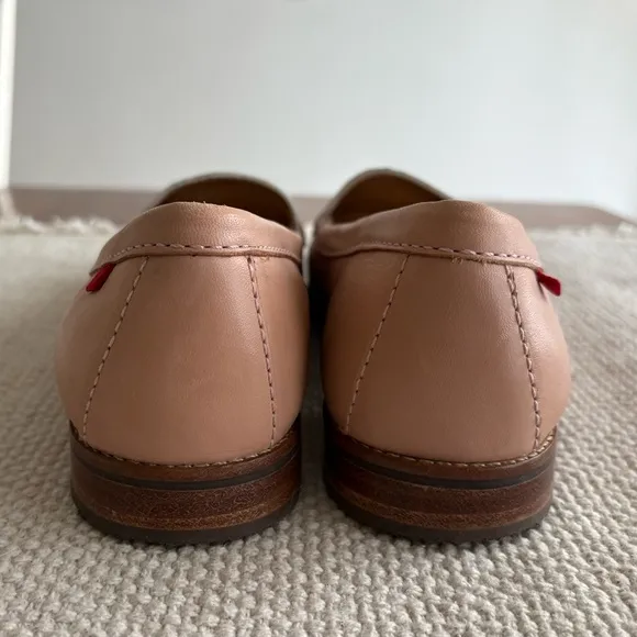 EUC Marc Joseph East Village Pink White Leather Penny Loafers Size 10