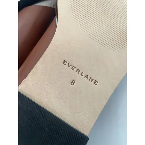 Everlane The City Crossover Sandal Flats Womens Sz 8 Rum Brown Leather