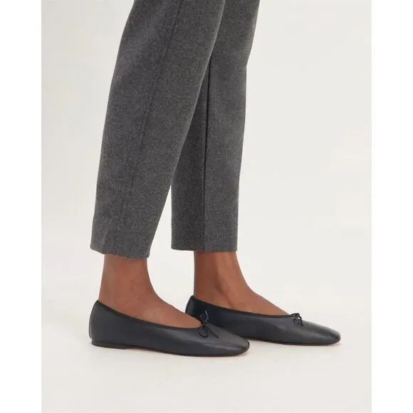 Everlane The Day Ballet Flat in Black Nappa Leather Shoes Size 6 NEW
