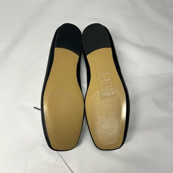 Everlane The Day Ballet Flat in Black Nappa Leather Shoes Size 6 NEW