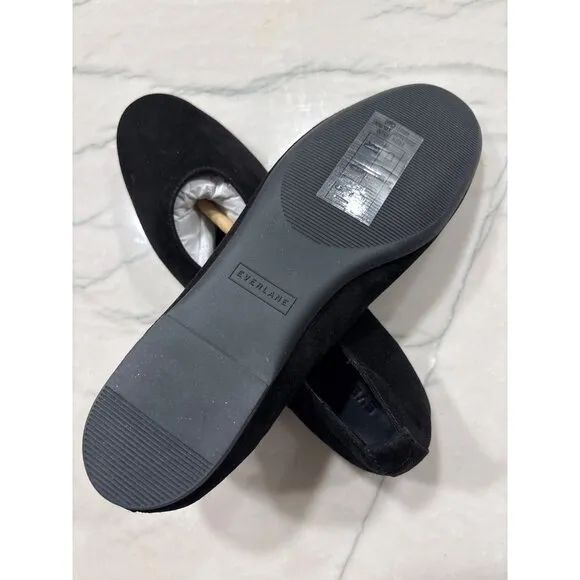 Everlane The Day Glove Flats in Black Suede 8 New Womens Shoes Ballet