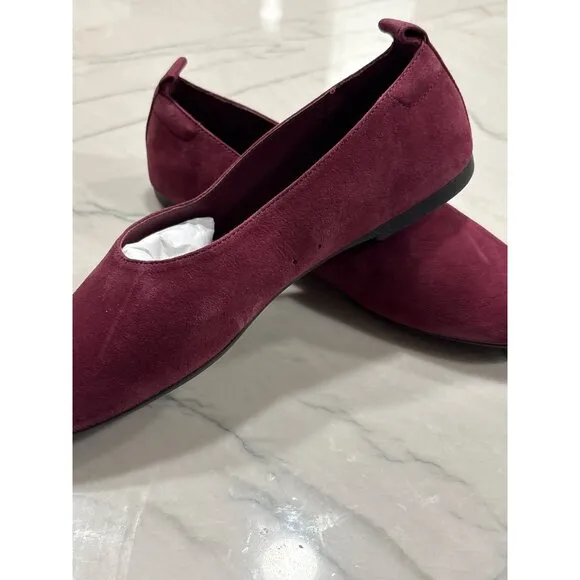 Everlane The Day Glove Flats in Bordeaux Suede 7.5 New Womens Shoes Ballet