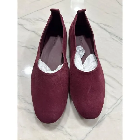 Everlane The Day Glove Flats in Bordeaux Suede 7.5 New Womens Shoes Ballet