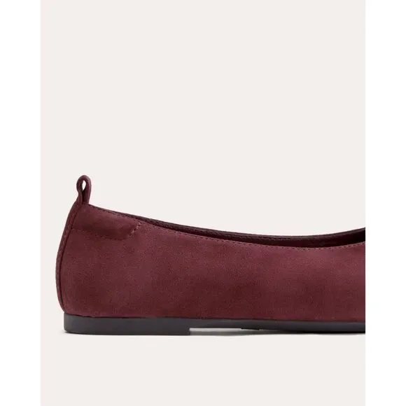 Everlane The Day Glove Flats in Bordeaux Suede 7.5 New Womens Shoes Ballet