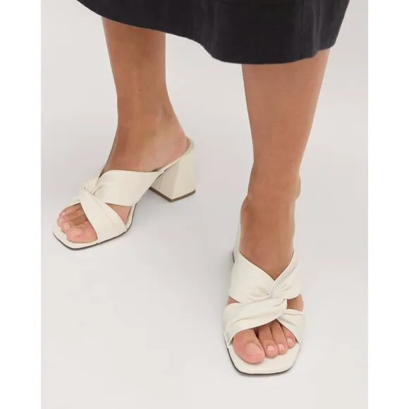 Everlane The Day Twist Heels in Canvas 6 New Womens High Heels Sandals