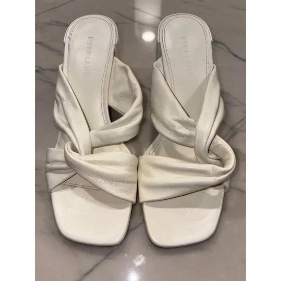 Everlane The Day Twist Heels in Canvas 6 New Womens High Heels Sandals