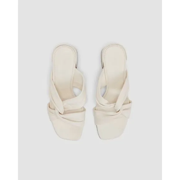 Everlane The Day Twist Heels in Canvas 6 New Womens High Heels Sandals