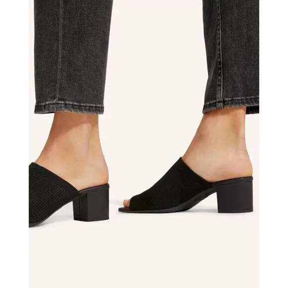 Everlane The Glove Mules in ReKnit Black 9.5 New Womens Slides Sandals Heels