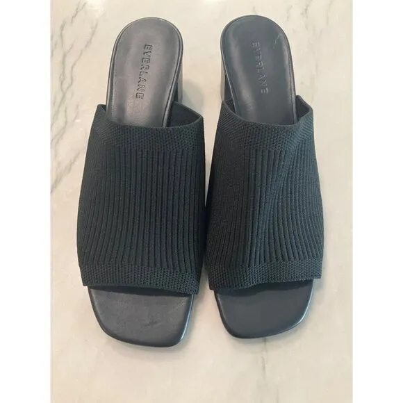 Everlane The Glove Mules in ReKnit Black 9.5 New Womens Slides Sandals Heels