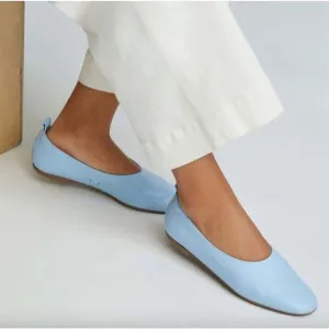 Everlane The Italian Leather Day Glove in Sky Blue Flats Ballets Size 6.5 NEW