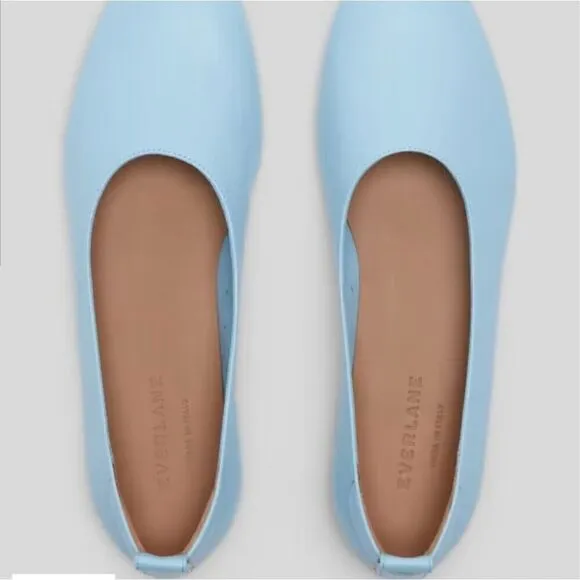 Everlane The Italian Leather Day Glove in Sky Blue Flats Ballets Size 6.5 NEW