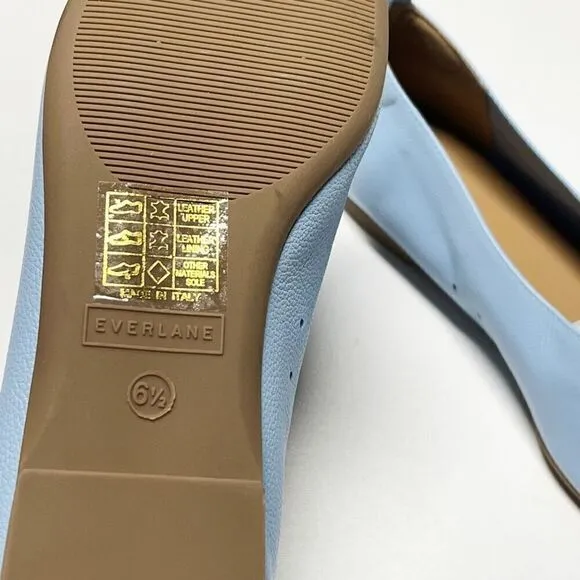 Everlane The Italian Leather Day Glove in Sky Blue Flats Ballets Size 6.5 NEW