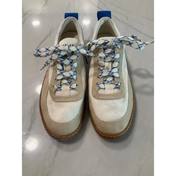 Everlane The Tread-Bare Sneakers in canvas Lapis Blue Red 6 New Womens Shoes