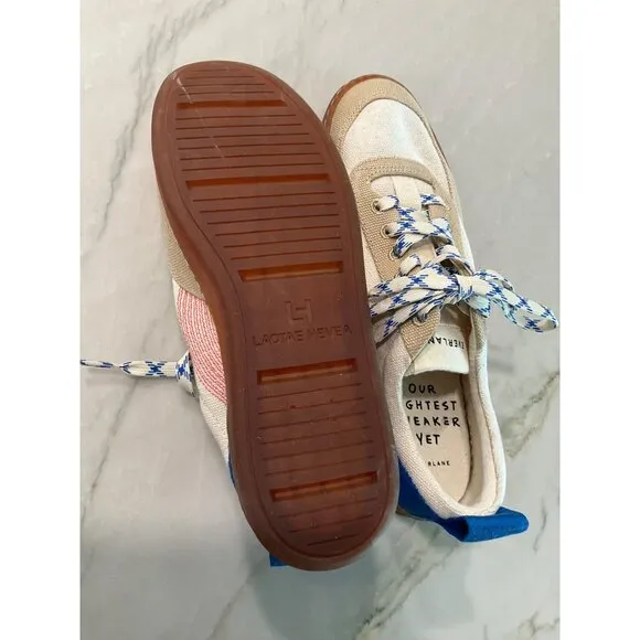 Everlane The Tread-Bare Sneakers in canvas Lapis Blue Red 6 New Womens Shoes
