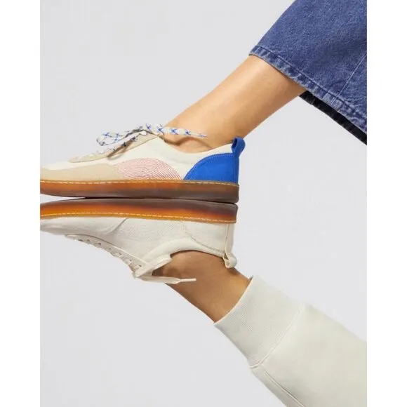 Everlane The Tread-Bare Sneakers in canvas Lapis Blue Red 6 New Womens Shoes