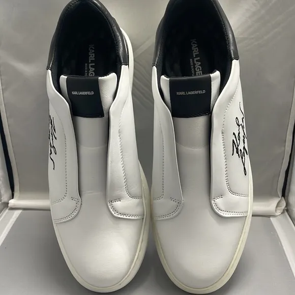 Excellent Condition Karl Lagerfeld Fashion Sneakers White Men’s Size 9.5 &amp;10.5