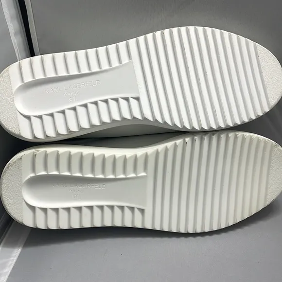 Excellent Condition Karl Lagerfeld Fashion Sneakers White Men’s Size 9.5 &amp;10.5