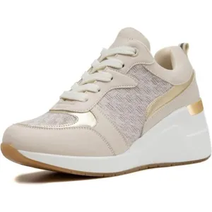 Fashion Wedge Heeled Sneakers for Women W142-beige
