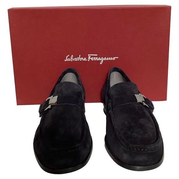 Ferragamo Adam Loafers in Black Suede