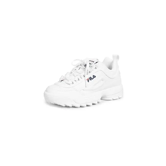 FILA WOMEN'S DISRUPTOR II PREMIUM COMFORTABLE SNEAKERS, WHITE/NAVY/RED, 11