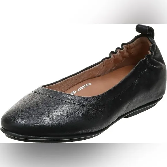 FitFlop Allegro Comfy And Cute Black Leather Ballet Flats Women's Size 6.5