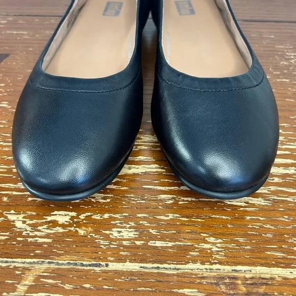 FitFlop Allegro Comfy And Cute Black Leather Ballet Flats Women's Size 6.5