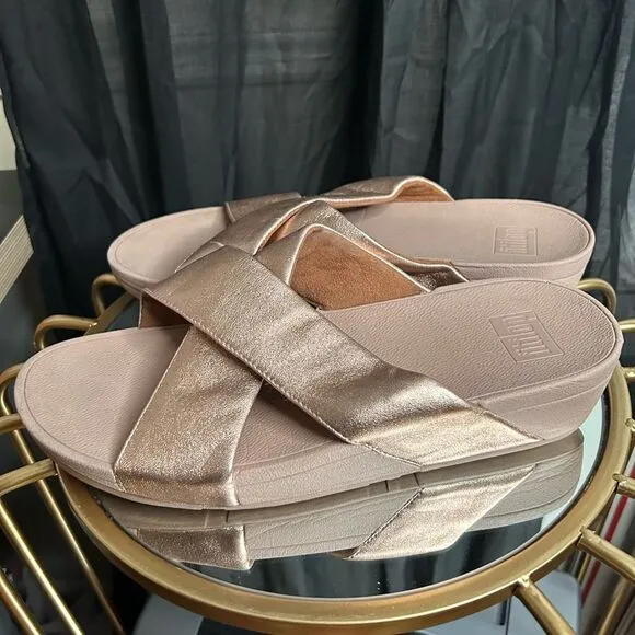 Fitflop Lulu Cross Slide Sandals Leather