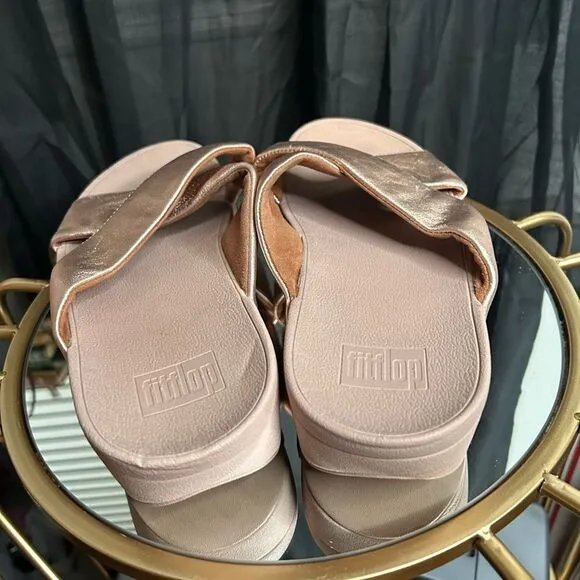 Fitflop Lulu Cross Slide Sandals Leather