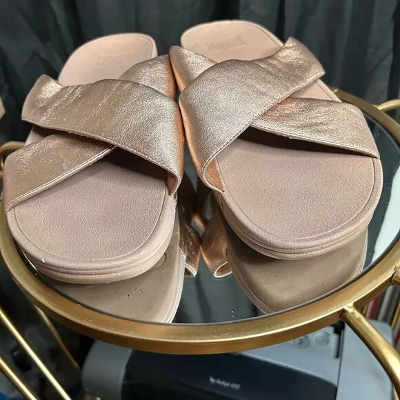 Fitflop Lulu Cross Slide Sandals Leather