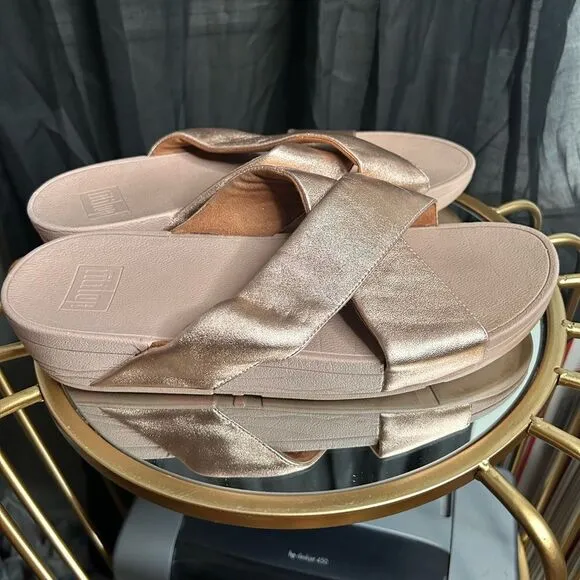 Fitflop Lulu Cross Slide Sandals Leather