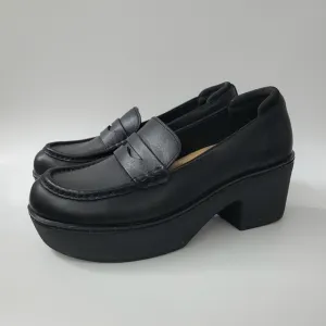 Fitflop Pilar Leather Platform Loafers Black Women’s Size 10