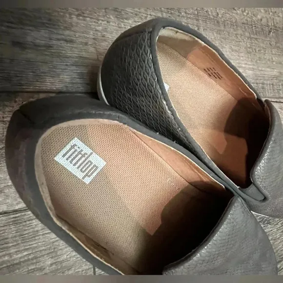 Fitflop Superskate Snake Gray Loafers size 6.5 comfort walking slip on sneaker