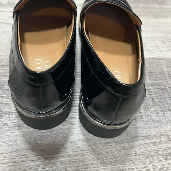 Franco Sarto Black Tassel Loafers Carney Slip On Lug Sole Size 9.5