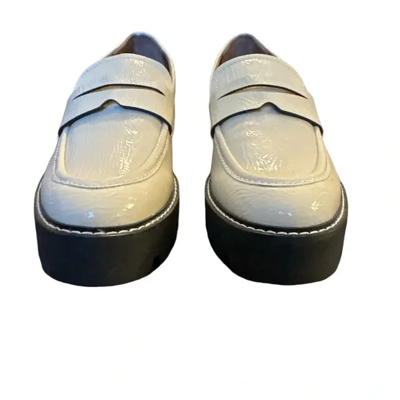 Franco Sarto Women’s Balin Lug Sole Penny Loafers in putty white - size 10