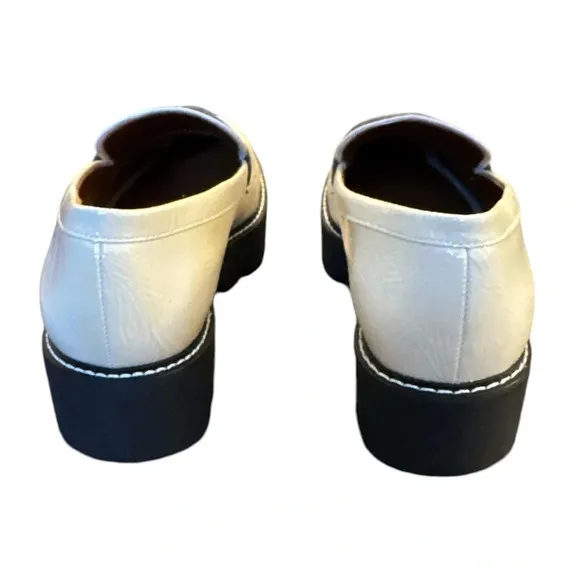 Franco Sarto Women’s Balin Lug Sole Penny Loafers in putty white - size 10