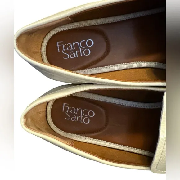 Franco Sarto Women’s Balin Lug Sole Penny Loafers in putty white - size 10